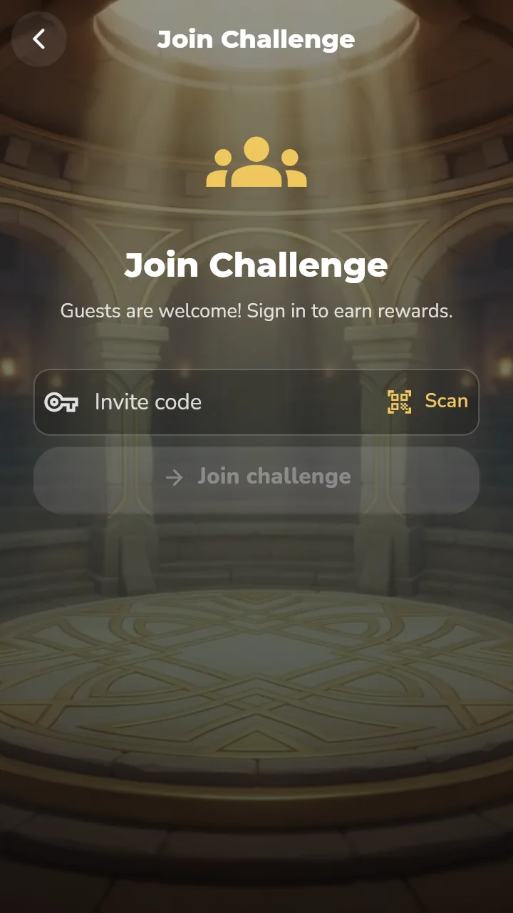 Bible Challenge join screen