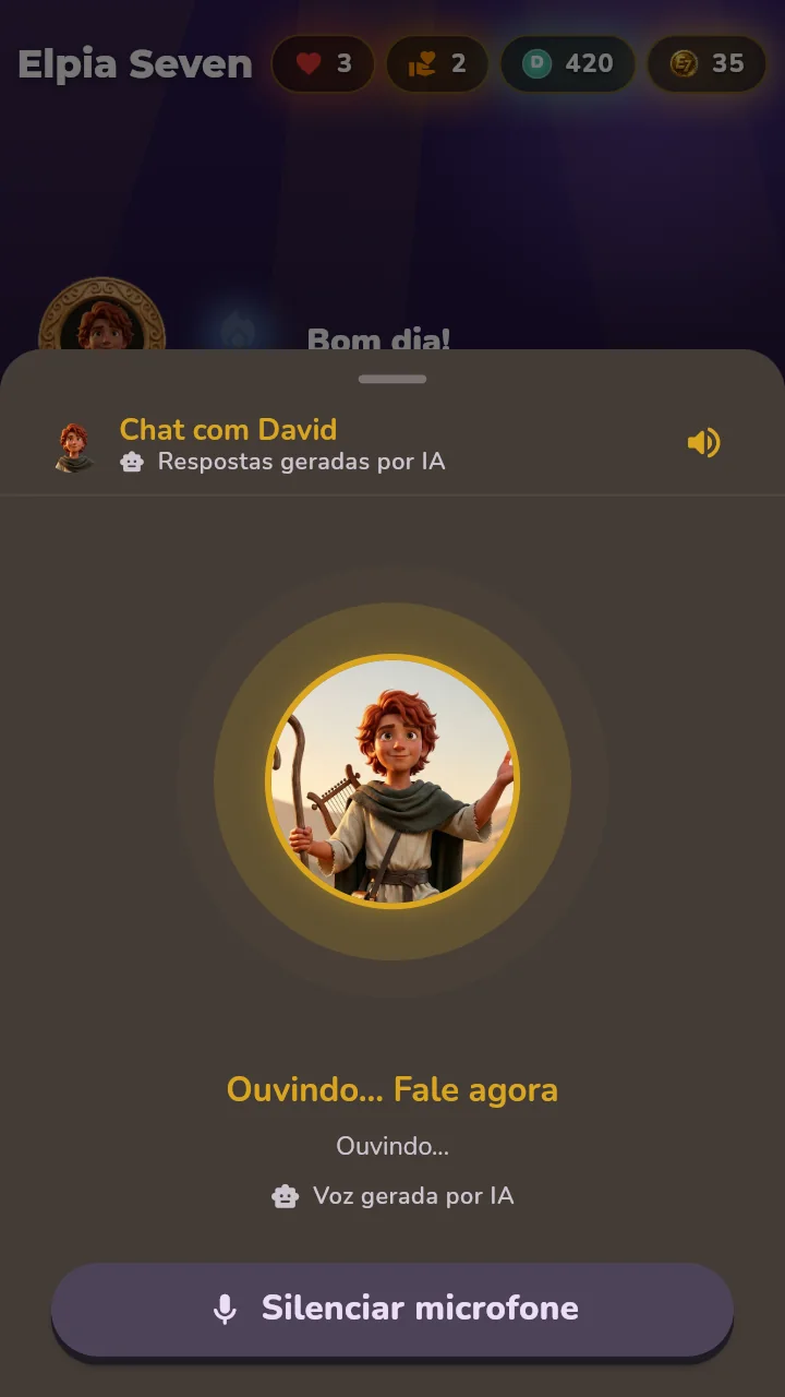 Elpia Live: conversa por voz com seu mentor bíblico