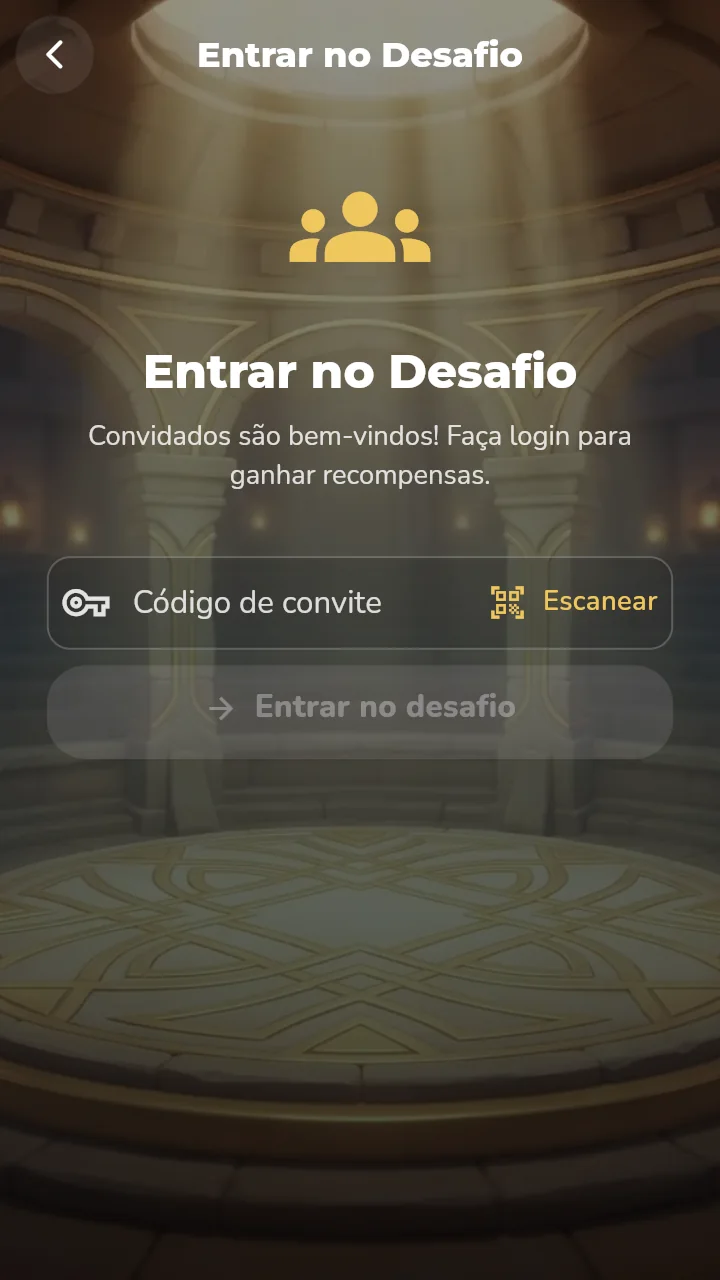 Tela para entrar no Desafio Bíblico