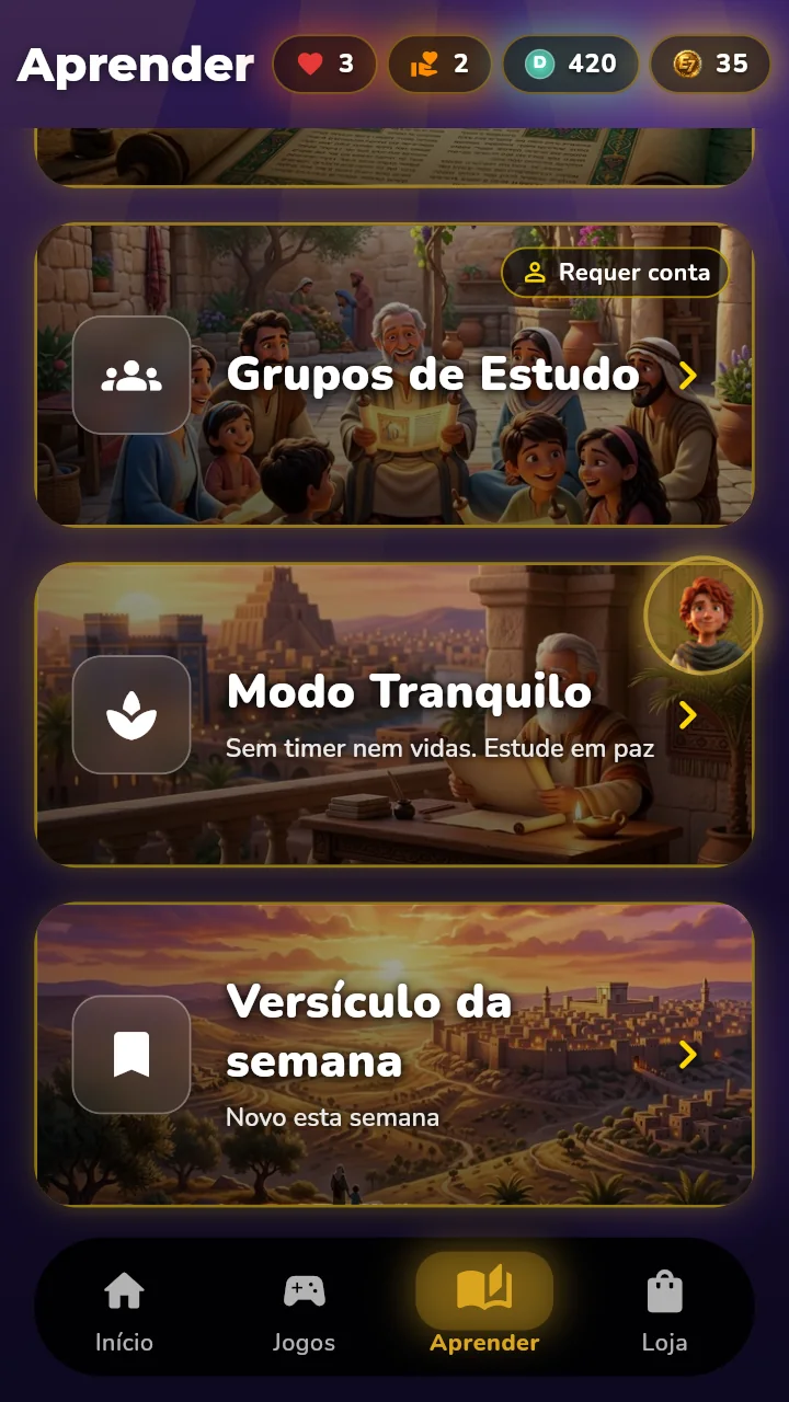 Aprendizado em Elpia Seven